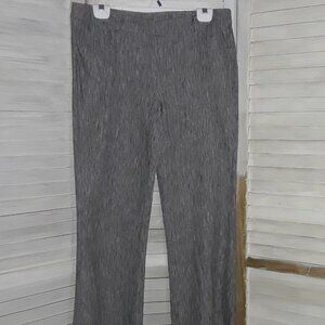 New Directions Linen Blend Slacks Mid Rise Heather Gray Pants